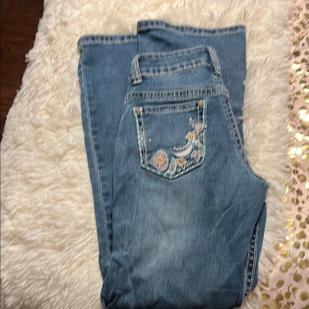 Embroidered Blue Jeans
